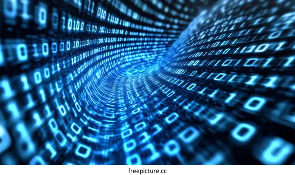 Binary Code Tunnel Abstract Background