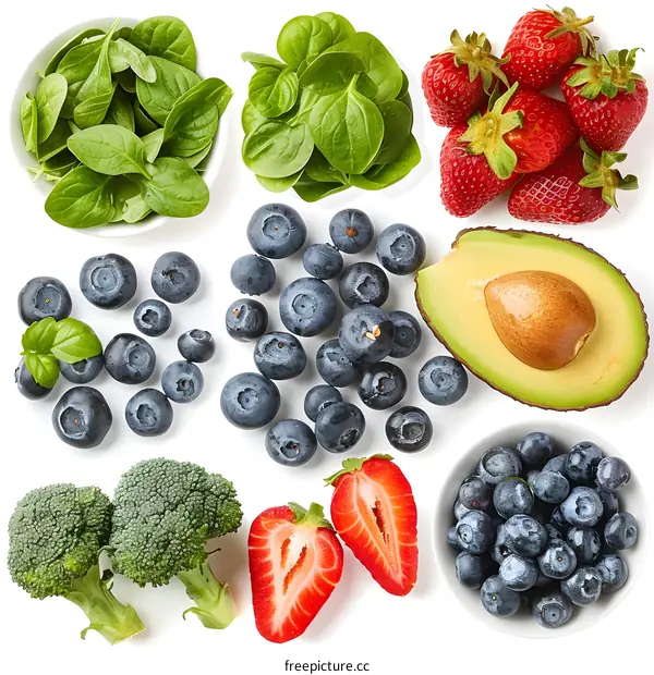 Fresh Fruits and Vegetables Food Flat Lay