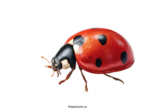 [Transparent Background PNG]Close-up Ladybug on White Background