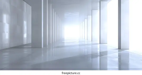 White Interior Design Hallway With Columns