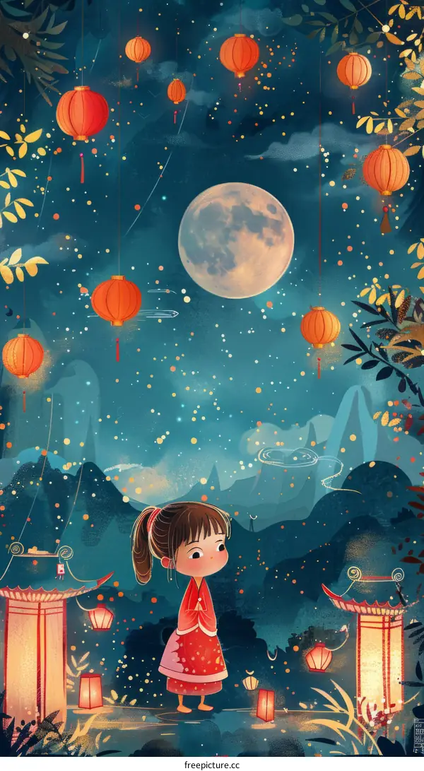 The girl under the moon
