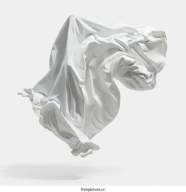 White cloth flying in the air