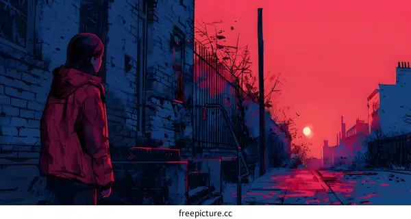 girl standing alone in an alley