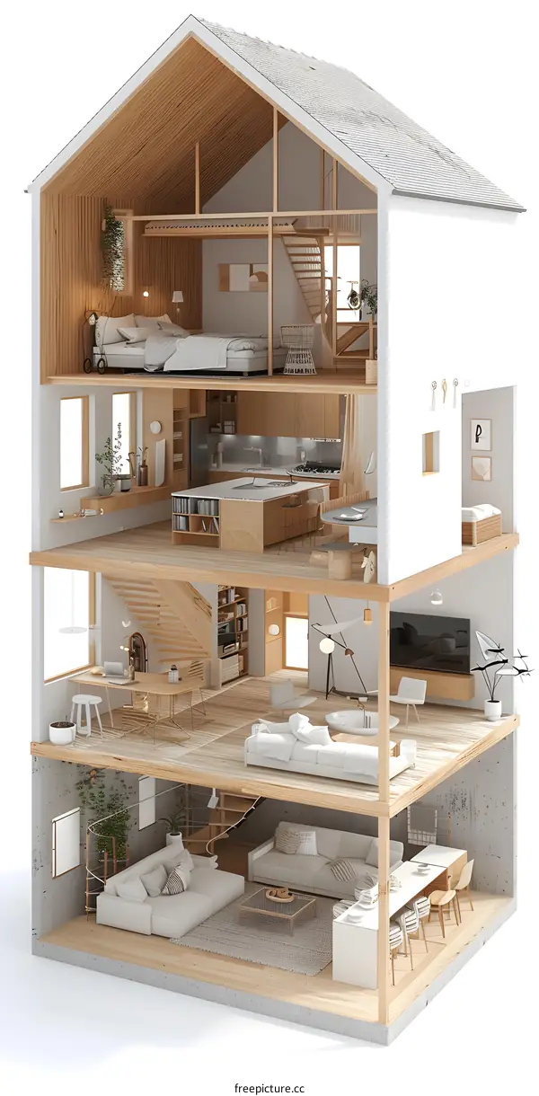 3d illustration of a modern house interior