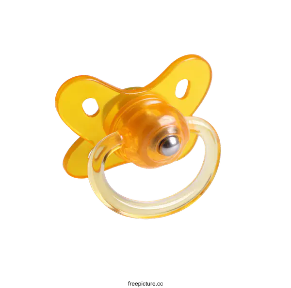 [Transparent Background PNG]Close-up of a bright orange pacifier