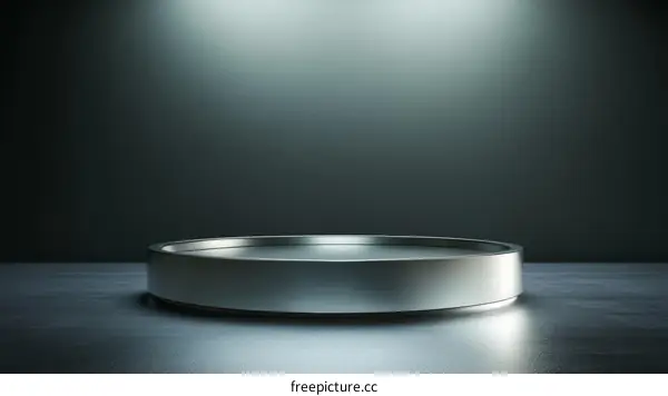 Modern Empty Metallic Round Display Podium