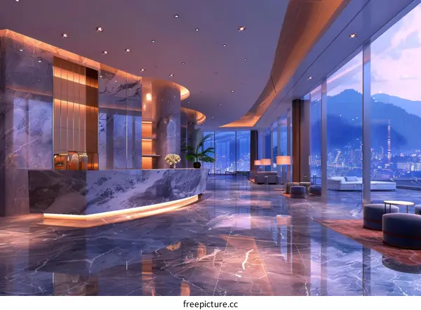 Luxurious Modern Hotel Lobby Interior