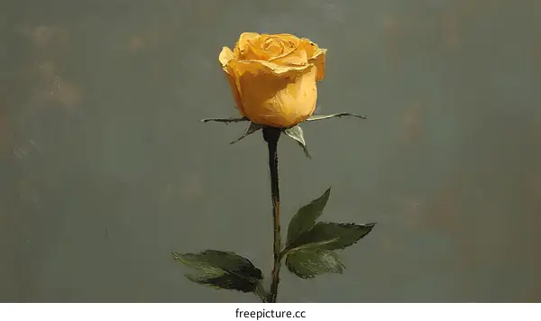 A Detailed Yellow Rose Illustration