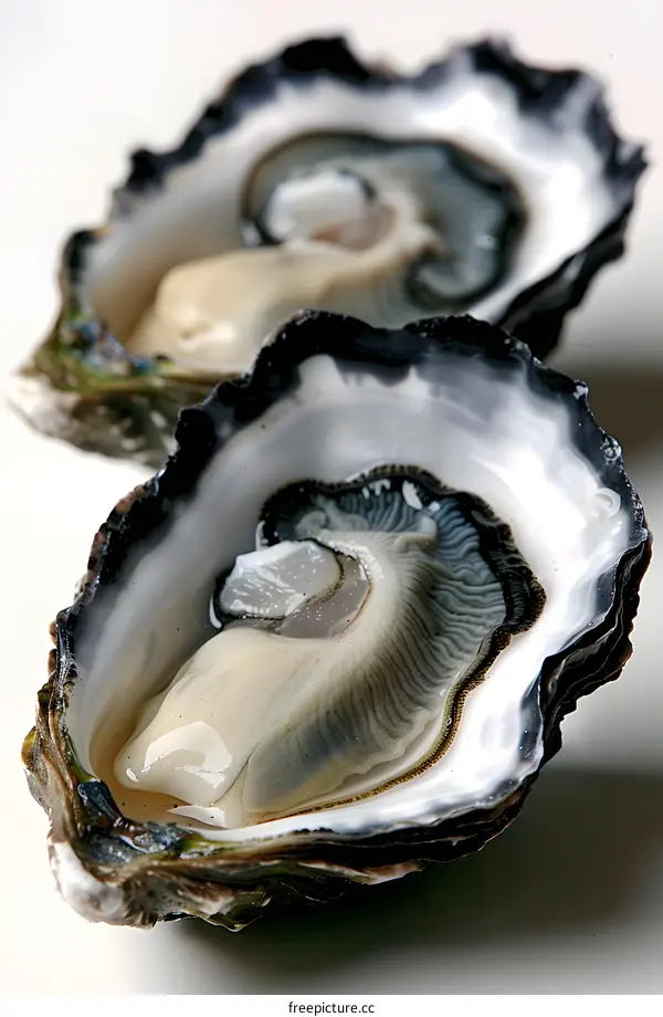Fresh Oysters on a White Background