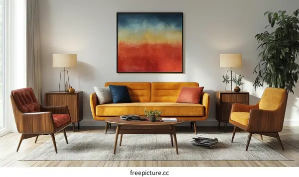 Mid-Century Modern Living Room Interior Design