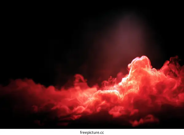 Dramatic Red Smoke Cloud Abstract Illustration
