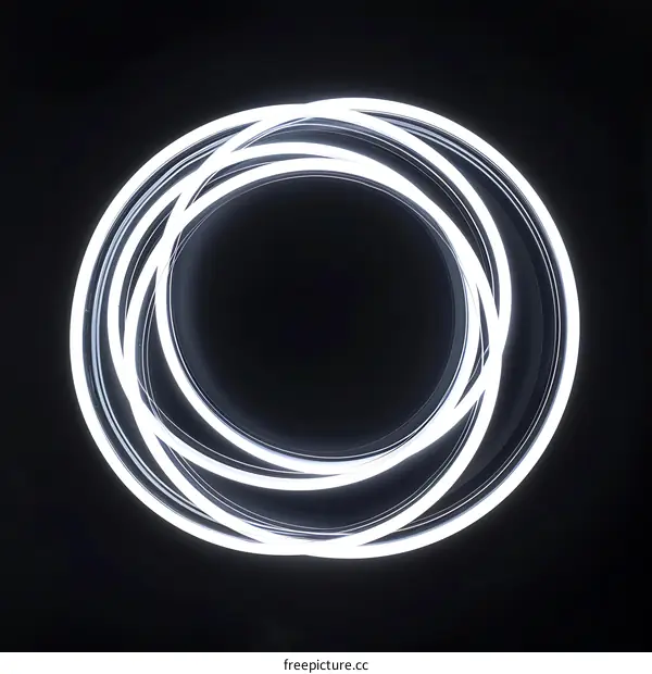 Abstract White Light Trails in Dark Background