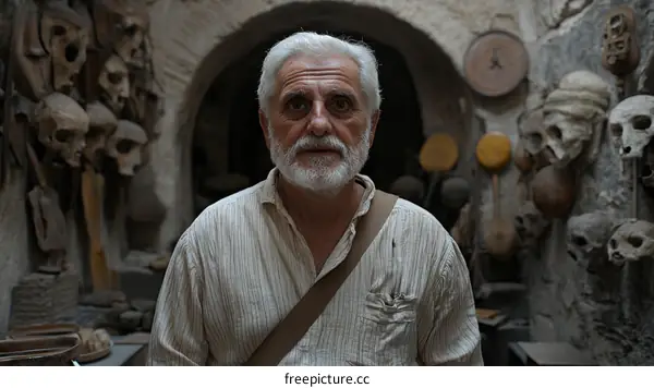 Man in a Museum of Artifacts