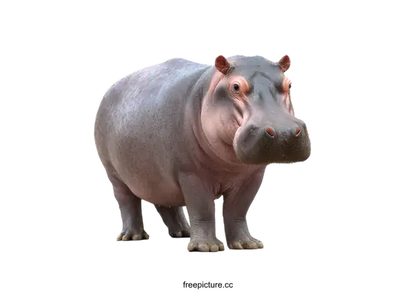 [Transparent Background PNG]African Hippopotamus Isolated on White Background