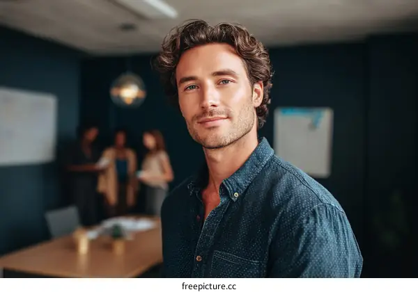 Confident Business Leader in Modern Office