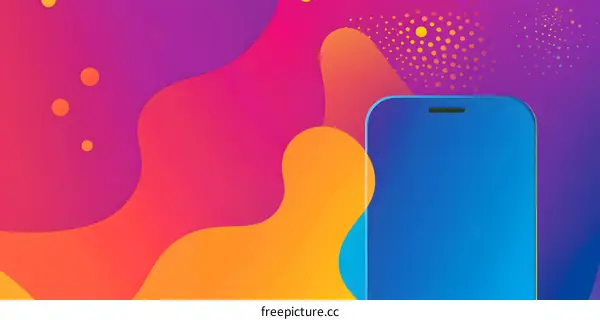 Abstract Smartphone with Vibrant Colorful Background