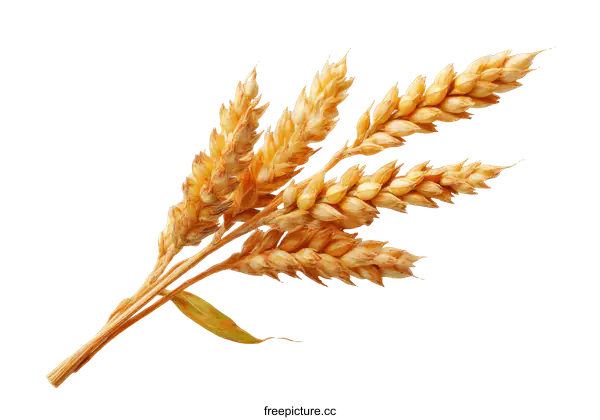 [Transparent Background PNG]Golden Wheat Ears Close-up Image