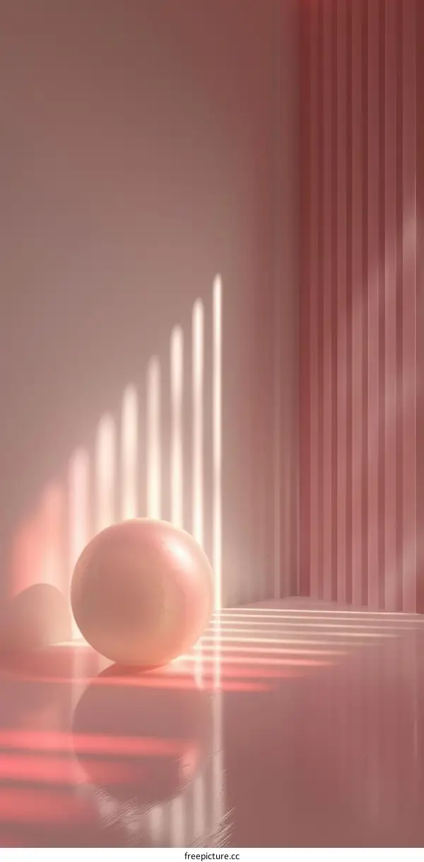 Minimal abstract background with a pink sphere