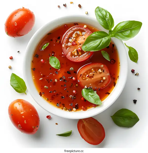 Tomato Dressing with Fresh Basil and Spices