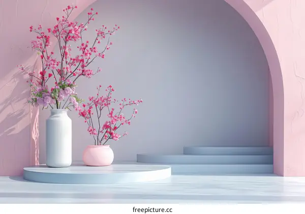 Pink and Pastel Floral Arrangement Display