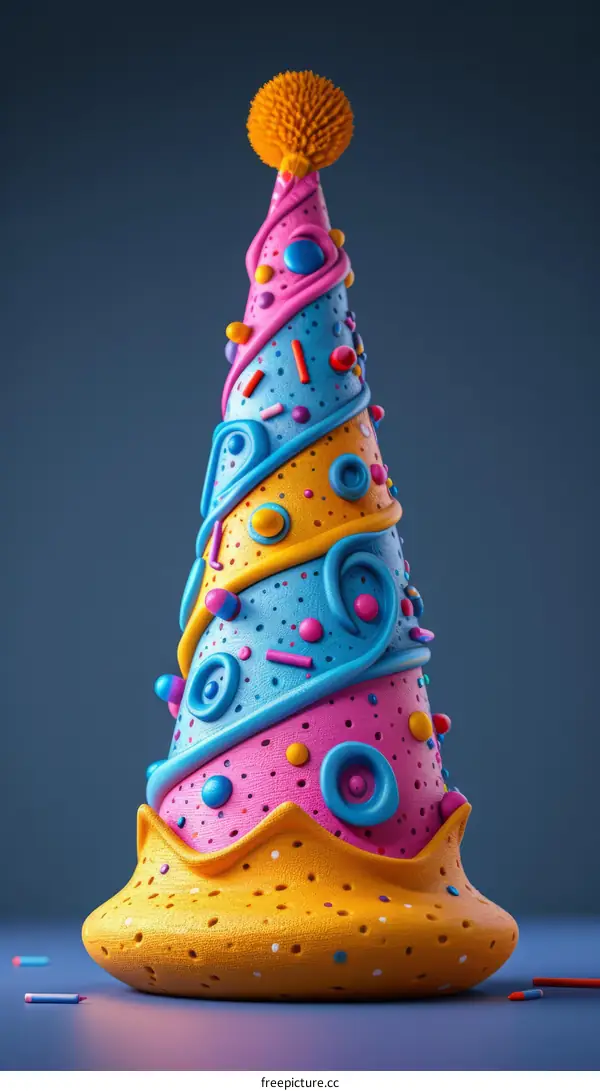 Playful and Whimsical 3D Illustration of a Christmas Tree