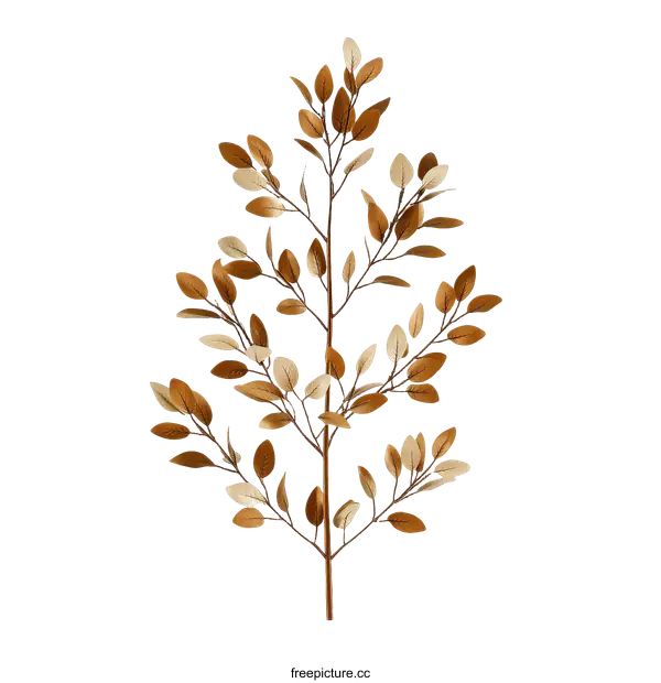 [Transparent Background PNG]Autumnal Gold Leaf Arrangement