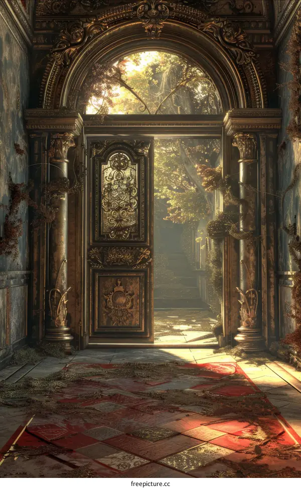Gilded Doorway in Forgotten Forest