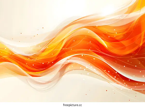 Abstract Orange and White Wavy Background