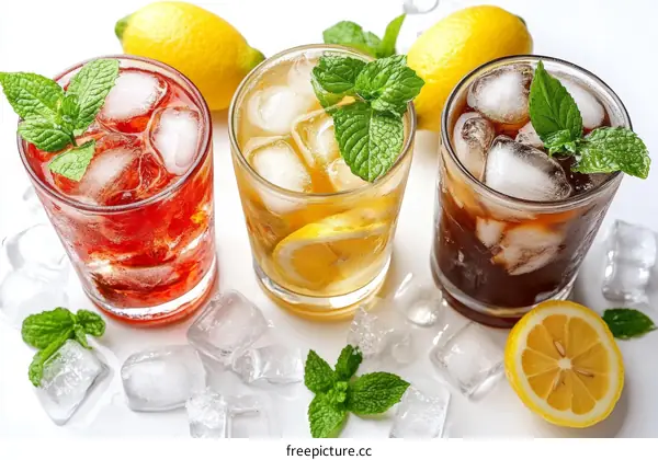 Refreshing Iced Teas with Mint and Lemon