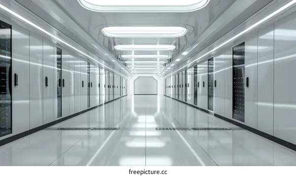 Futuristic spaceship interior