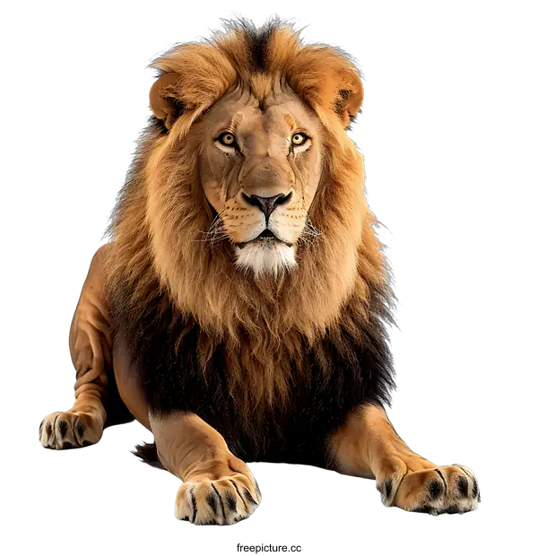 [Transparent Background PNG]Majestic Lion King on White Background
