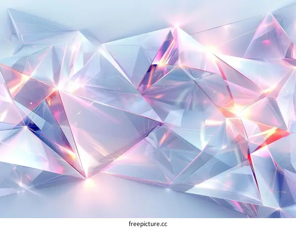 Abstract Crystalline Symphony of Pink and Azure