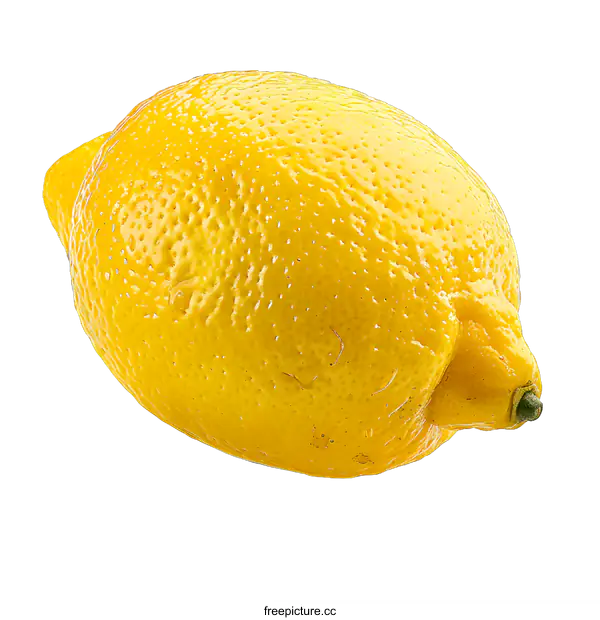 [Transparent Background PNG]Single Yellow Lemon on White Background