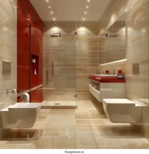 Modern and minimalist bathroom