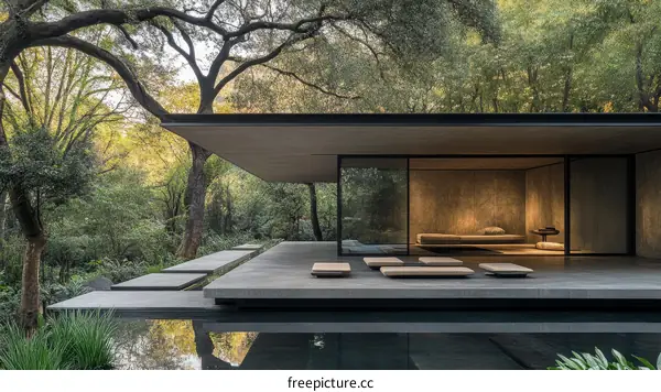 Modern Minimalist House in a Lush Garden