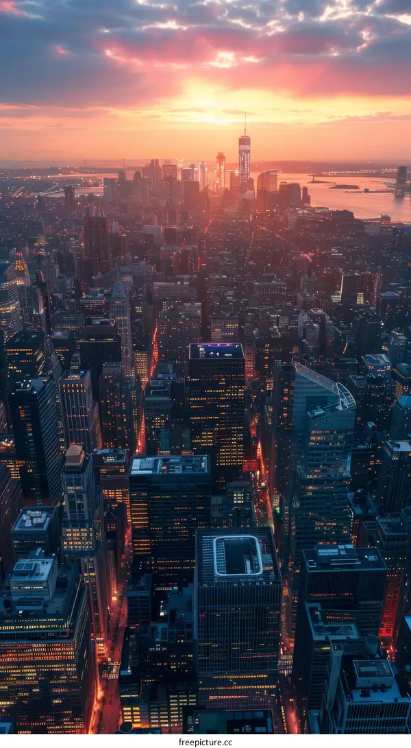 Manhattan Skyline Sunset