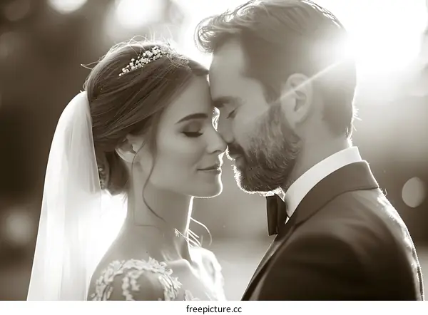 The bride and groom at the wedding