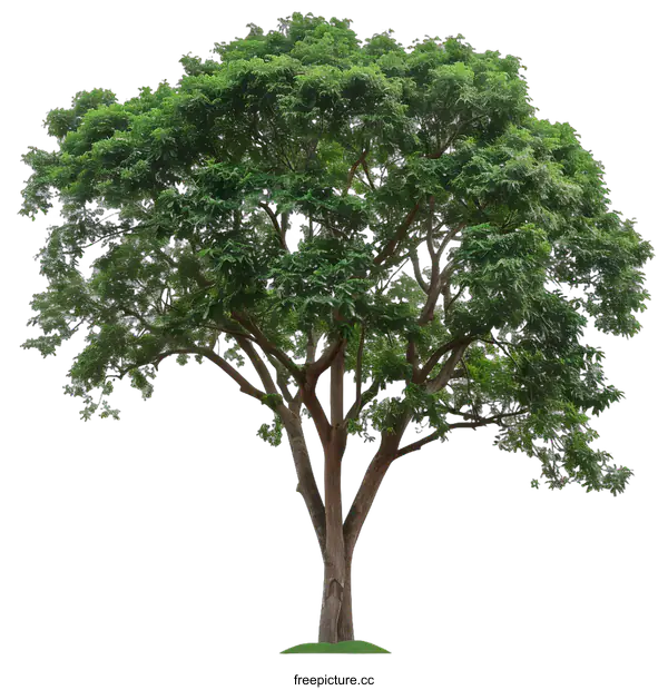 [Transparent Background PNG]Isolated Green Tree on White Background