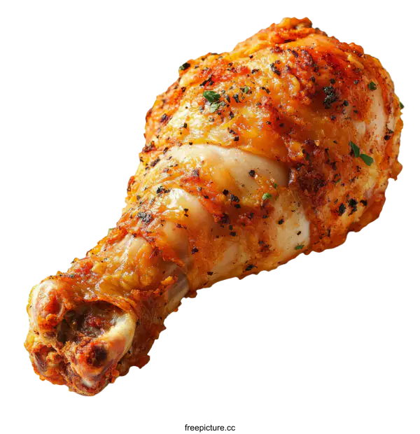 [Transparent Background PNG]Crispy Fried Chicken Leg Close-up
