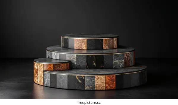 Multi-Tiered Marble Display Stand