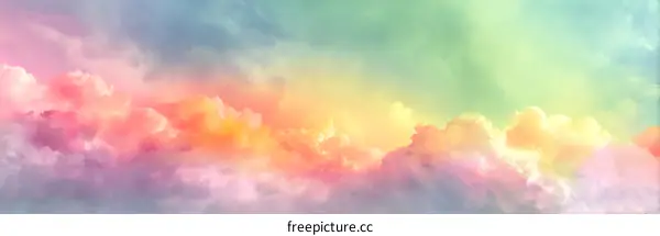 Colorful Pastel Sky Cloudscape Illustration