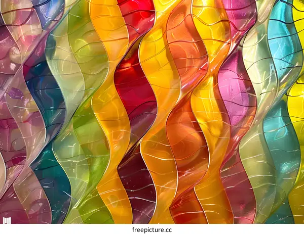 Colorful plastic waves