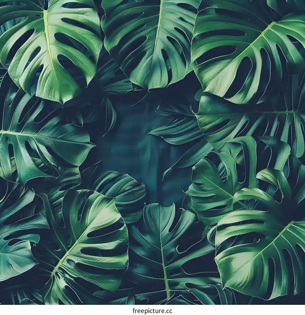 Green Tropical Leaves Background