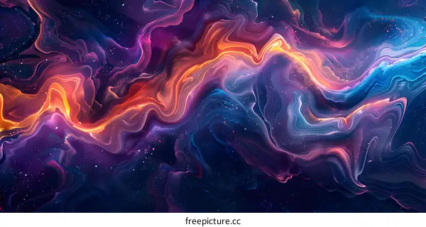 Colorful abstract painting with vibrant swirls of color