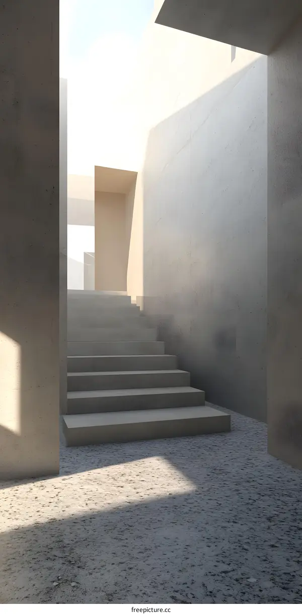Modern Concrete Stairs And Light