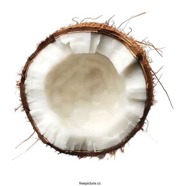 [Transparent Background PNG]Coconut cut in half