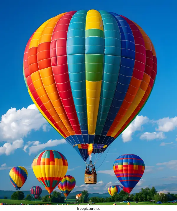 Hot air balloons in the sky