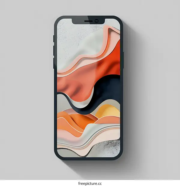 Abstract Phone Wallpaper with Wavy Design