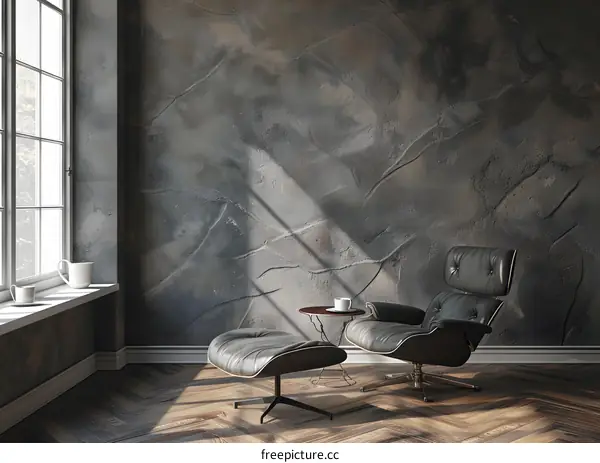 Modern Minimalist Living Room Interior Design with Armchair