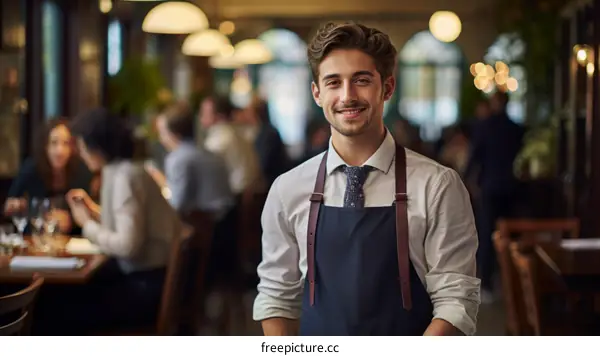 Portrait of a waiter in a restaurant